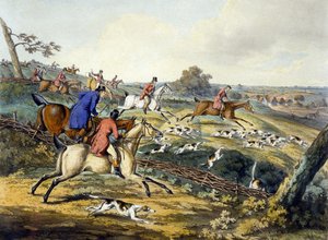 थॉमस सदरलैंड (1785-1838) (कलर लिथो) द्वारा उकेरी गई 'फॉक्सहंटिंग' से द फुल क्राई