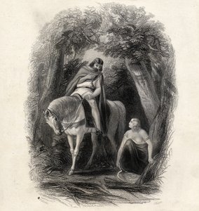 किंग कोरमैक (d.1138) और फेयर ईथने, जे.रोगर्स द्वारा उत्कीर्ण, &39;द हिस्ट्री ऑफ आयरलैंड&39; टी। राइट, 1855 द्वारा हेनरी वारेन