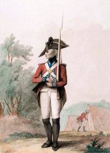 फुट सोल्जर, c.1791 (स्टिपल उत्कीर्णन) द्वारा हेनरी विलियम (बाद में) बनबरी