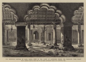 नाना साहिब की रिपोर्टेड कैप्चर, कोर्ट ऑफ़ व्यू एट कॉनपोर जहां नरसंहार हुआ था द्वारा हेनरी विलियम ब्रेवर