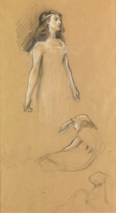 "ट्रिस्टाराम एंड यसॉल्ट" के लिए अध्ययन, c.1901 द्वारा हर्बर्ट जेम्स ड्रेपर