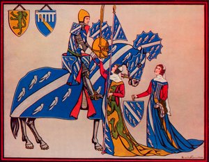सर जेफ्री लुट्रेल, उनकी पत्नी और बेटी-दामाद, c1340, 1926 द्वारा हरबर्ट नॉरिस