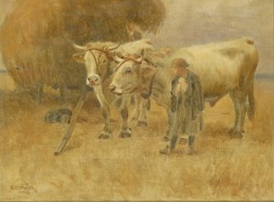 हार्वेस्टर्स के लिए स्केच, 1907।
