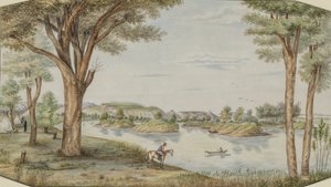 फीट के पास येलोस्टोन नदी। केओघ, मोंटाना, सीए। 1877-1881।