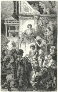 Giovanni Boccaccio फ्लोरेंस के लोगों के लिए 14 वीं शताब्दी के दंतेस डिवाइन कॉमेडी का पाठ करते हैं द्वारा हरमन वोगेल