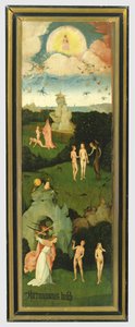 हेविन: गार्डन ऑफ ईडन के चित्रण के ट्रिप्टिच के बाएं विंग, c.1500 (पैनल) द्वारा हिरेमस बॉश