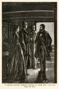 हेनरी-थियोफाइल हिल्डेब्रांड (1824-97) द्वारा उकेरी गई जूल्स वर्ने (1828-1905) द्वारा 'अराउंड द वर्ल्ड इन अस्सी डेज' से मिस्टर फॉग टू फिक्स ने कहा, "मुझे आपको पेशकश करने के लिए बेहतर कुछ नहीं होने का खेद है"। द्वारा हिप्पोलीटे लियोन (बाद में) बेनेट