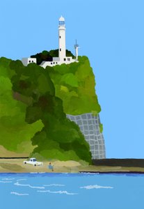 लाइटहाउस, कार और फिशिंग द्वारा हिरोयुकी इज़ुत्सु