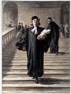 अदालत में एक पोशाक में एक वकील। होनोर ड्यूमियर (1808-1879) द्वारा लिथोग्राफ 19वीं सदी के पेरिस, मुसी कार्नावालेटा