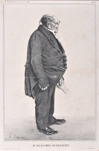 हॉनर ड्यूमियर द्वारा कलाकृति (1808-1879)। १८३३ से चारिवारी की तारीखें: सेलिब्रेट्स डे ला कैरिकेचर सीरीज़ "" एम। बेंजामिन ड्यूडेसर्ट "" "मुसी डेस ब्यूक्स आर्ट्स - पैलेस लॉन्गचैम्प, मार्सिले द्वारा होनोरे ड्यूमियर