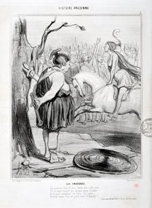 होनोर ड्यूमियर द्वारा कलाकृति (1808-1879) चारिवारी 1842 से दिनांकित है: सीरी इतिहास एएनसीआई लेस अमेज़ोन्स। "" दिन की पहली आग में, अपनी कुलीन रानी के सामने, वे जोश से भरे घोड़ों को वश में करते देखे गए। और अखाड़े के बीच में युवा विजेता प्राप्त करें द्वारा होनोरे ड्यूमियर