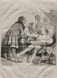 कैरिकुरटाना, प्लेट 72: रेसिपी टू क्योर कॉलिक, 14 जनवरी, 1838। द्वारा होनोरे ड्यूमियर