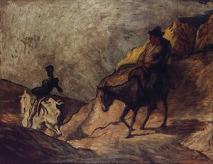 डॉन क्विक्सोट और सांचो पांजा, 1866-1867 द्वारा होनोरे ड्यूमियर