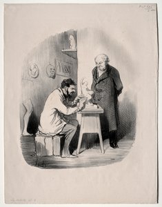 द आर्टिस्ट्स, प्लेट 2: आप मुझे इस तरीके से एक दिन, 1848 में मॉडल करना होगा। द्वारा होनोरे ड्यूमियर