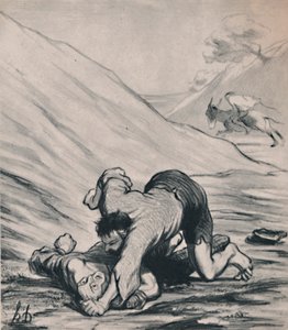 रॉबर्स एंड द डॉन, c.1860s, 1946। द्वारा होनोरे ड्यूमियर