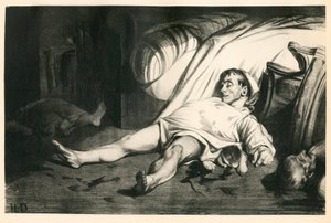 एच. ड्यूमियर के एक सौ बीस लिथोग्राफ, एन एंड बी में व्यंग्य, लगभग 1834: नरसंहार डे ला रुए ट्रांसनोनैन (पेरिस) - रिपब्लिकन, मृत लाशें, दमन - होनोर ड्यूमियर द्वारा चित्रण (1808-1879) द्वारा होनोरे ड्यूमियर
