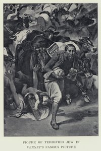 वर्नेट की प्रसिद्ध तस्वीर में भयभीत यहूदी का चित्र - माना जाता है कि बैरन जेम्स रोथ्सचाइल्ड का चित्रण (बी / डब्ल्यू फोटो)