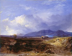 ए ड्रोव रोड इन द वेस्टर्न हाइलैंड्स, c.1850 (कैनवास पर तेल) द्वारा होरेशियो मैककुलोच
