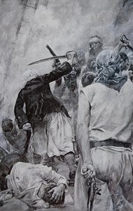 एक समुद्री डाकू लड़ाई (लिथो)