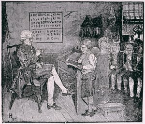 हार्पर मैगज़ीन, 1881 से पेन्सिलवेनिया में ओल्ड-टाइम स्कूल द्वारा हावर्ड पाइल