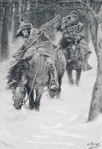फ्रंटियर डेज में यात्रा, एडमंड किर्के, पब द्वारा &39;द सिटी ऑफ क्लीवलैंड&39; से चित्रण। हार्पर की पत्रिका में, 1886 द्वारा हावर्ड पाइल