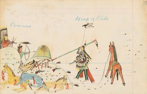पंजेस एंड हीप ऑफ़ बर्ड्स, 1874-75 (पेन, इंक अंडर पेपर पेपर पर स्याही