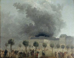 पलिस-रॉयल के ओपेरा हाउस में आग, 8 जून, 1781, सीए 1781। द्वारा ह्यूबर्ट रॉबर्ट