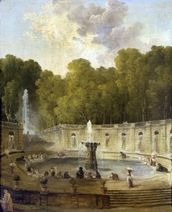 Lavandieres dans un parc - वाशरवुमेन इन ए पार्क - ह्यूबर्ट रॉबर्ट द्वारा पेंटिंग (1733-1808) - सीए 1775 - कैनवास पर तेल - 56x45,5 - पेटिट पालिस, मुसी डेस बीक्स-आर्ट्स डे ला विले डे पेरिस द्वारा ह्यूबर्ट रॉबर्ट