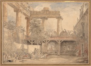 रोमन रुइन्स, विला पामफिली, 1774। द्वारा ह्यूबर्ट रॉबर्ट