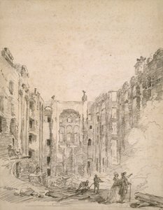 1781, 1781 की आग के बाद ओपेरा के अवशेष द्वारा ह्यूबर्ट रॉबर्ट