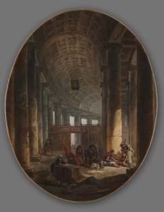 कॉन्क्लेव के दौरान सेंट पीटर के रोम का कर्नलनेड, c.1769 द्वारा ह्यूबर्ट रॉबर्ट