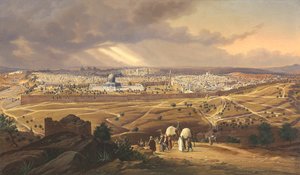 यरूशलेम का दृश्य, 1847 द्वारा ह्यूबर्ट सैटलर
