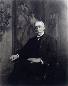 सर कार्ल मेयर का पोर्ट्रेट (1851-1922) c.1910 (कैनवास पर तेल) द्वारा ह्यूबर्ट वॉन हेर्कॉमर
