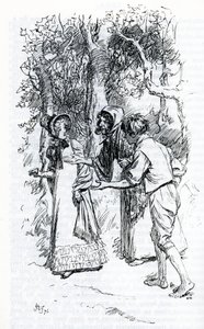 "हैरियट, जिप्सियों द्वारा हमला" (चित्रण) द्वारा ह्यूग थॉमसन