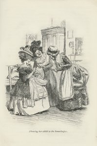 अपने बच्चे को गृहस्वामी को दिखाते हुए, 1896 द्वारा ह्यूग थॉमसन