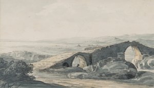 डेविल्स पुल समुद्र की ओर देख रहा है, नदी अंदा, c.1818 (wc कागज पर)