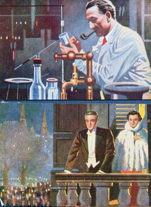 अल्बर्ट वॉन स्जेंट-ग्योर्गी (1893-96) अपनी प्रयोगशाला में और 1937 में नोबेल पुरस्कार मनाते हुए द्वारा हंगेरियन स्कूल