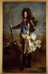 कवच में लुई XIV के पैर में पोर्ट्रेट (1630-1715)। Hyacinthe Rigaud द्वारा पेंटिंग (1659-1743)