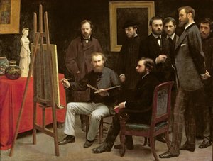 बैटिग्नोलस में स्टूडियो, 1870 द्वारा इग्नेस हेनरी जीन फेंटिन लटौर