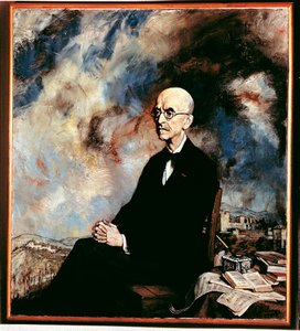 मैनुअल डी फला का पोर्ट्रेट (1876-1946), स्पेनिश संगीतकार द्वारा इग्नासिओ ज़ुल्ओगा वाई ज़बलेटा