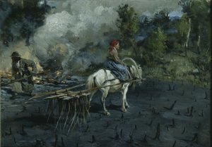 1873 में वोलोग्दा क्षेत्र में अलसी की मिट्टी की तैयारी