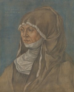 पोर्ट्रेट ऑफ़ अ वुमन, सेड टू बी कारितास पिर्कहाइमर 1467-1532। द्वारा अल्ब्रेक्ट ड्यूरेरी का अनुकरणकर्ता