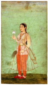 ए लेडी विद फ्लावर एंड फ्लाई व्हिस्क, c.1630