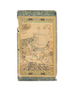 सी मॉनस्टर, मुगल इंडिया, सी .1590 (कारा के पिगमेंट्स, जो कागज पर सोने और चांदी से उकेरे गए थे) से हमला हुआ द्वारा इंडियन स्कूल