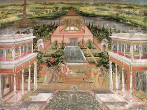 उसके बगीचे में एक मुगल राजकुमारी द्वारा इंडियन स्कूल