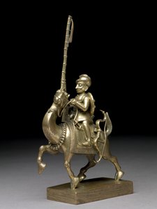 ऊंट की सवारी करने वाला एक मैचलॉकमैन, विजागापट्टम, c.1795 (पीतल) द्वारा Indian School
