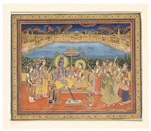राम और सीता की एक पेंटिंग, भारत, जयपुर, c.1800 द्वारा इंडियन स्कूल