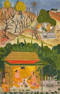 एक गर्मी का महीना, एक बारामासा से फोलियो, c.1750 द्वारा इंडियन स्कूल