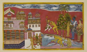 15296 (2) f.16r जोड़ें, किष्किन्धा के महल के बाहर द्वारा इंडियन स्कूल