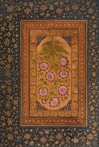 स्टोक्सिया और अब्दुल रहीम खान-ए खन्ना के चित्र के साथ एल्बम पृष्ठ, c.1800 (वर्ष पर अपारदर्शी wc और वर्ष)
